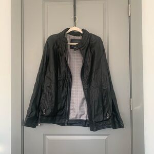 Men’s Calvin Klein Vegan Leather Black Jacket - XL